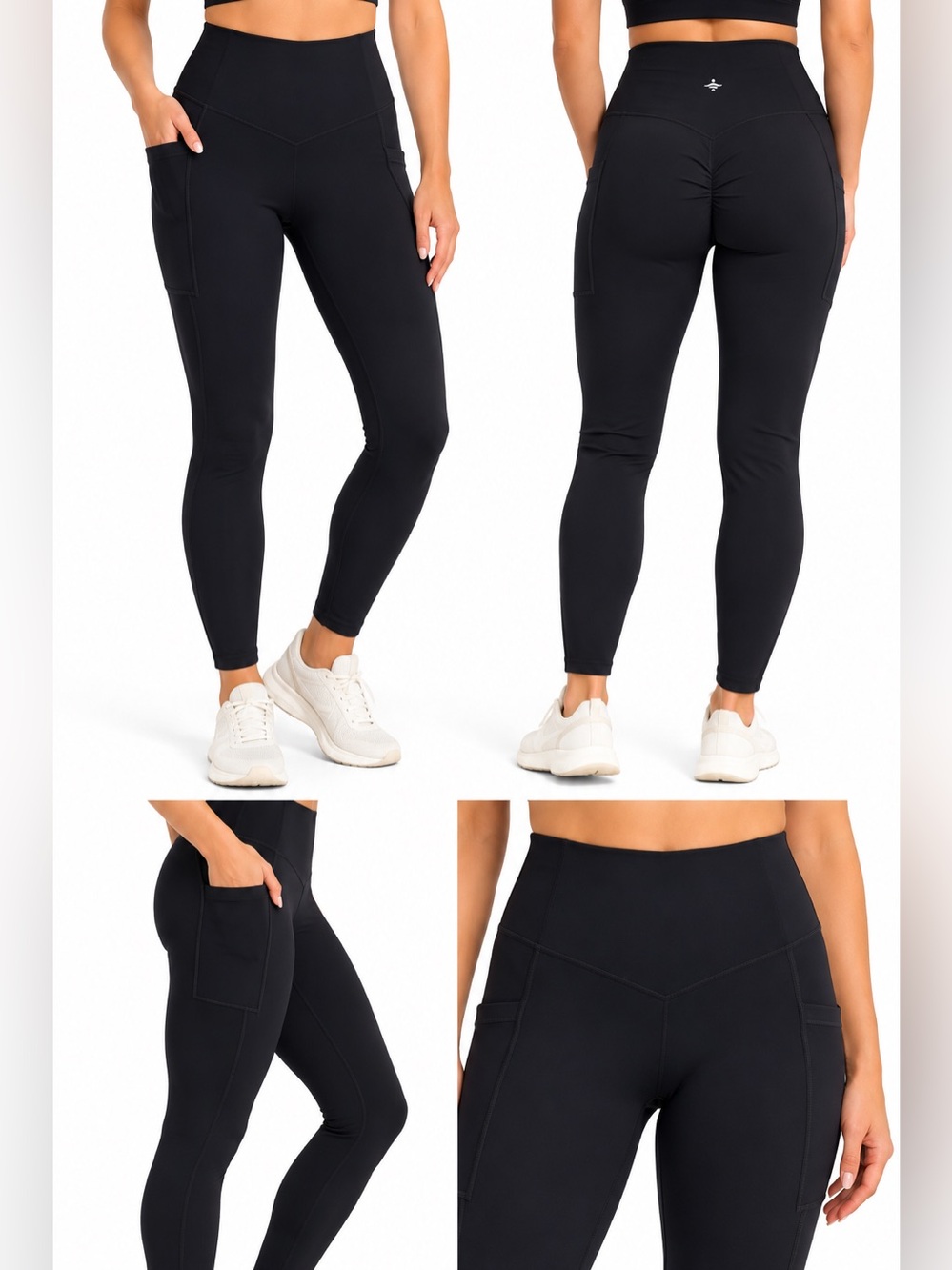Halara Black High Waisted Ruched Butt Pocket Leggings Size Small